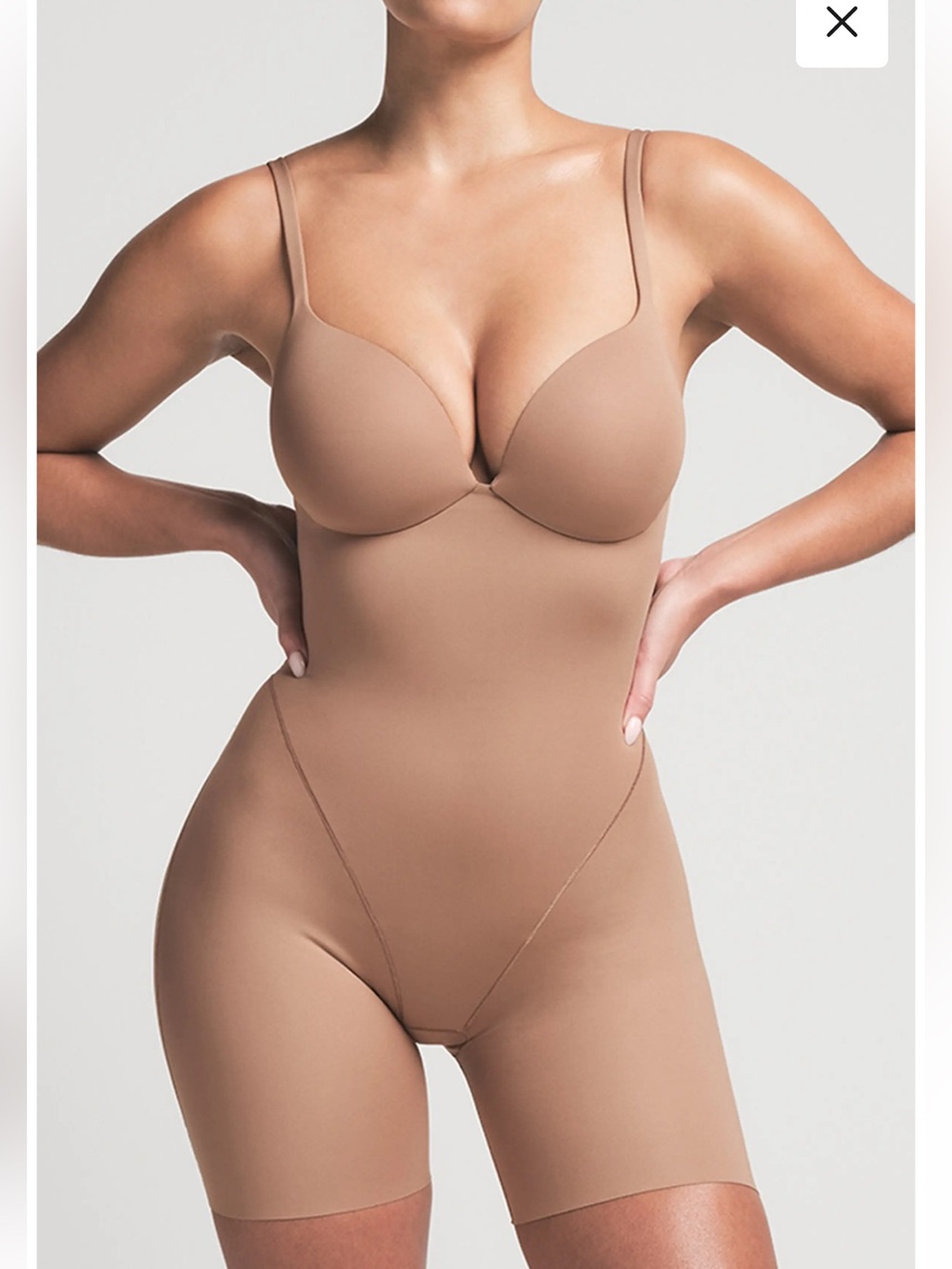 SKIMS Ultimate Mid Thigh Bodysuit NWOT Sienna Tan Size XS